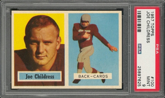 1957 Topps Football #100 Joe Childress – PSA MINT 9 "1 of 1!"